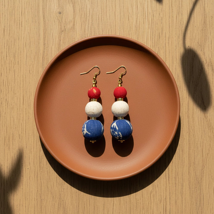 Aasha Red White & Blue Dangle