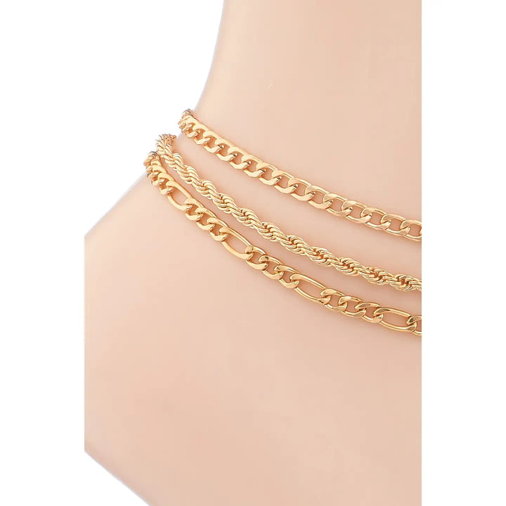Layered Gold Chains Anklet