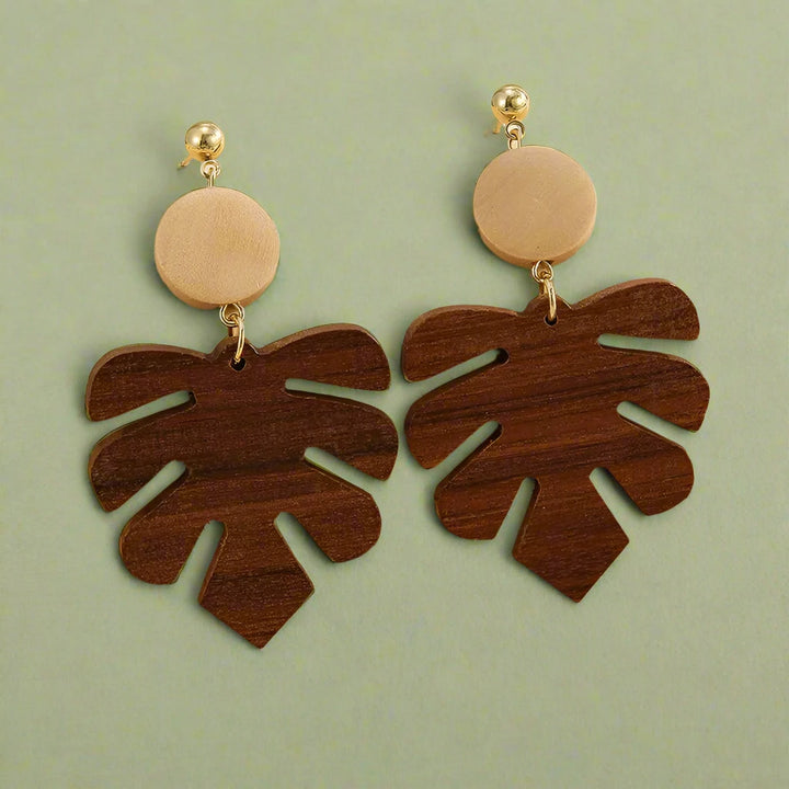 Wood Drop Earrings