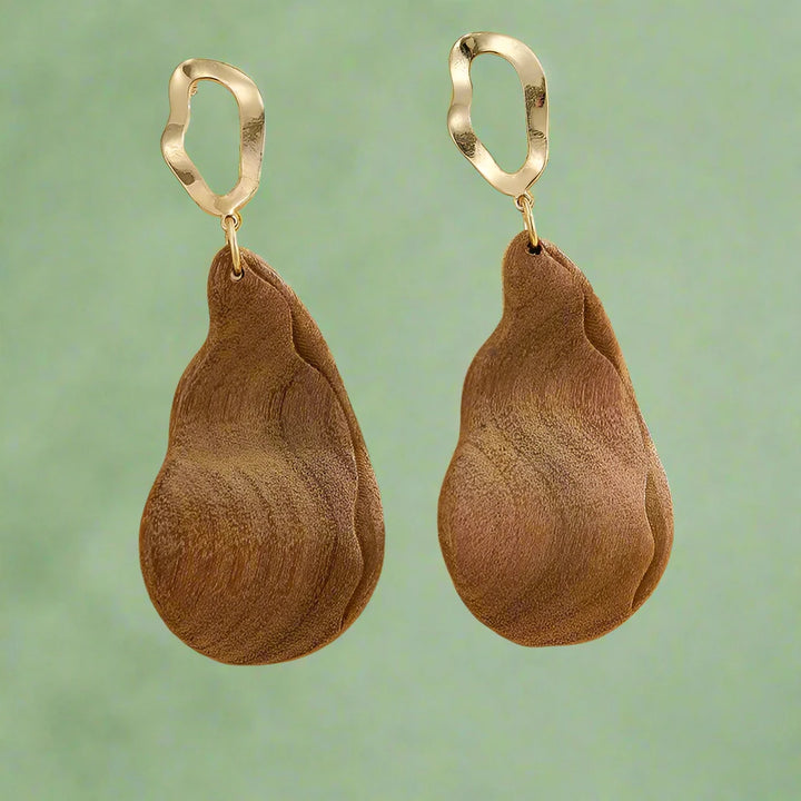 Wood Drop Earrings