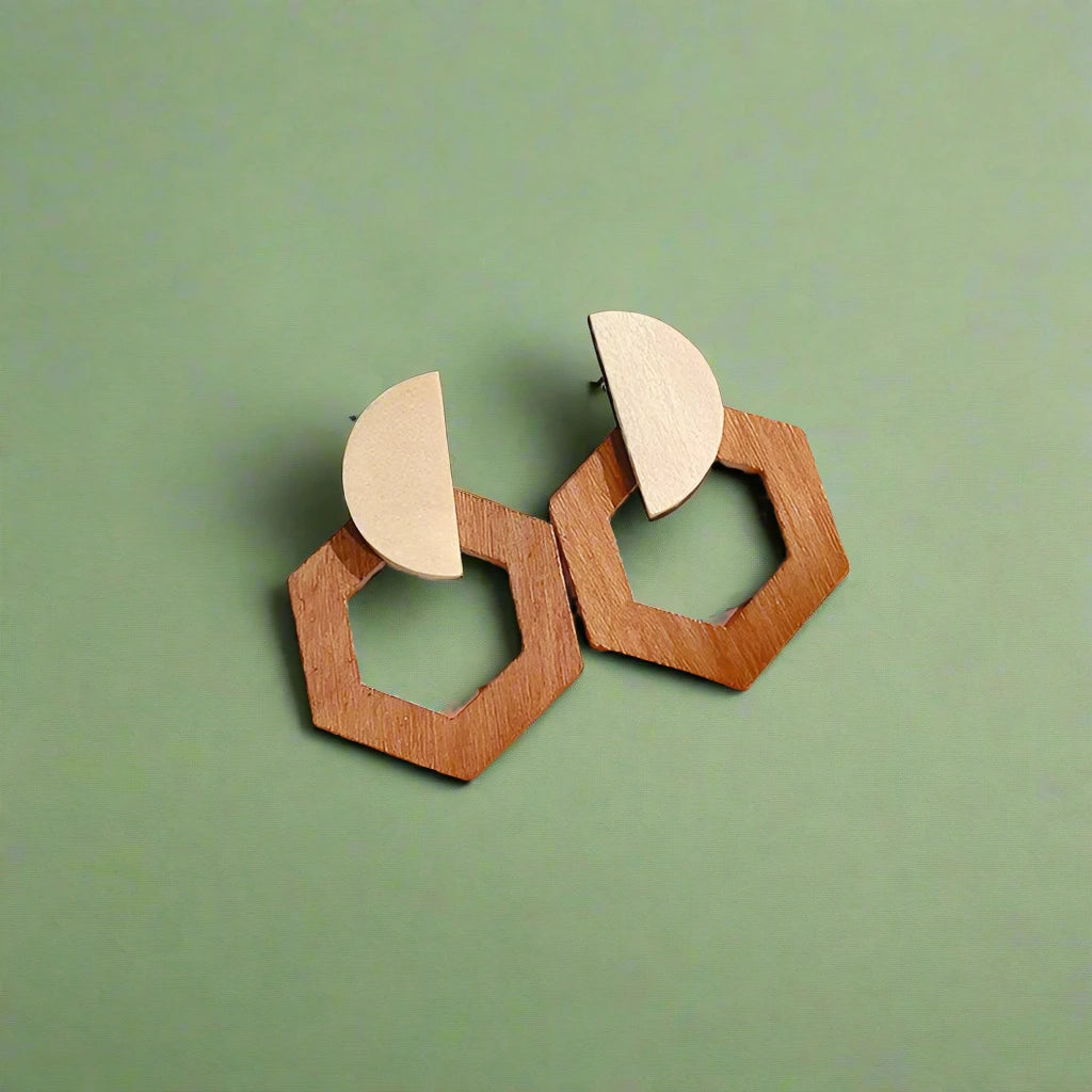 Wood Drop Earrings