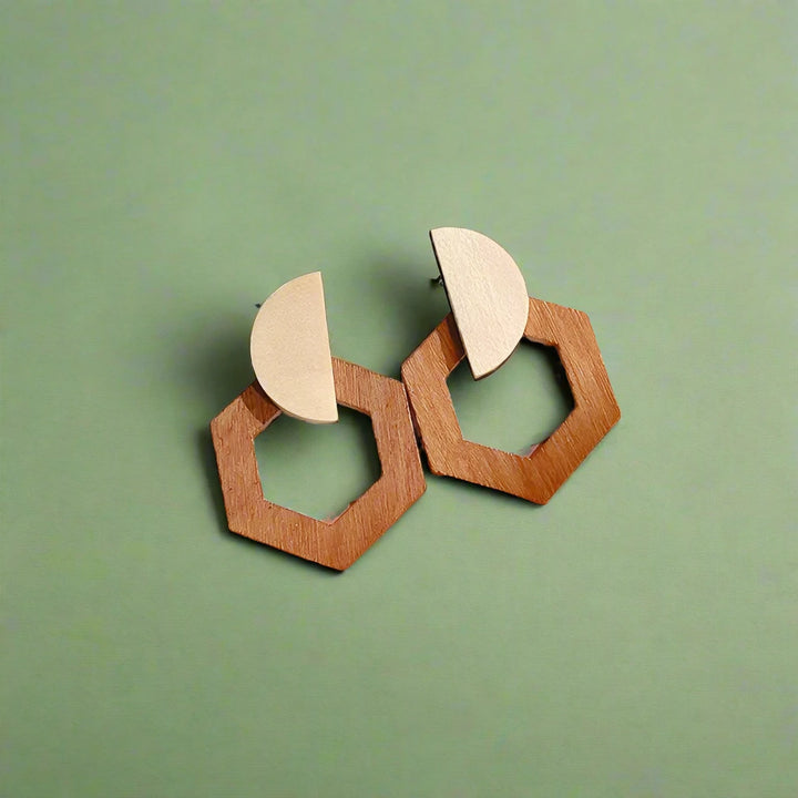 Wood Drop Earrings