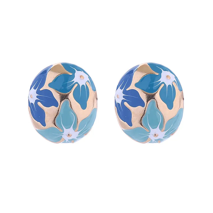 Floral Painted Dome Studs