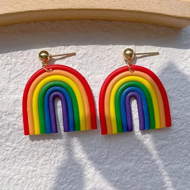 Clay Rainbow Arch Earrings