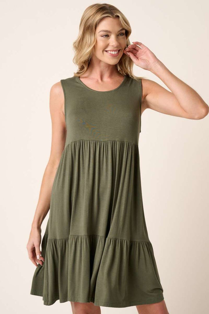Bamboo Tiered Mini Dress