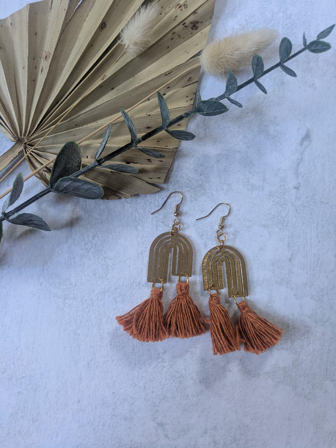 Offset Rainbow Tassel Earrings