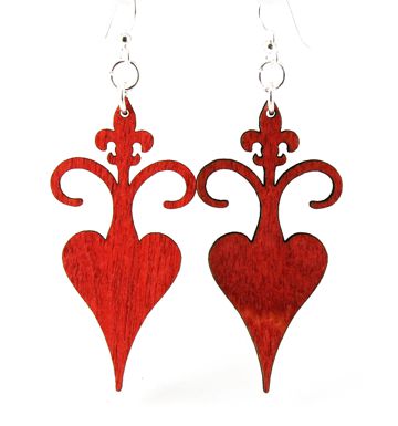 Rooted Fleur De Lis - Laser Cut Wooden Earring