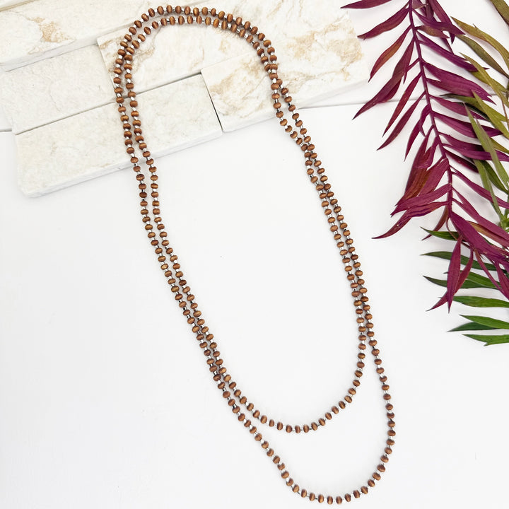Sachi Long Wood Bead Necklace