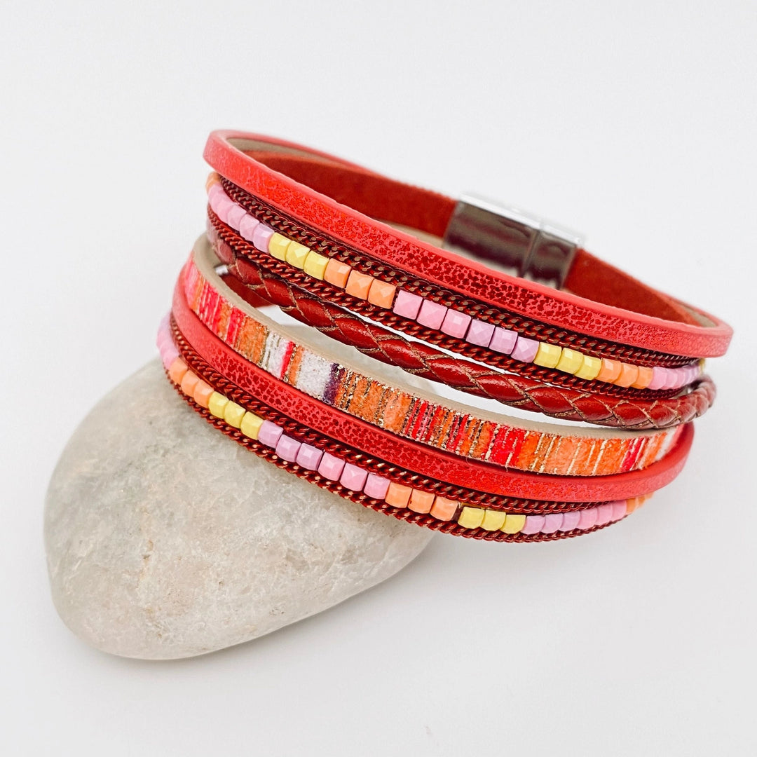 Red Leather Bracelet