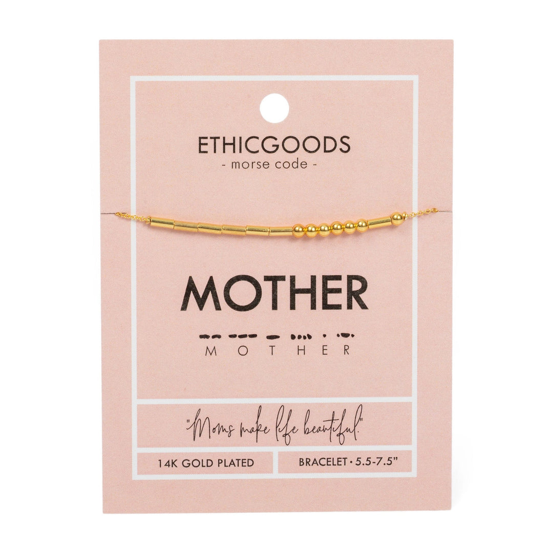 Classic Gold Morse Code Bracelet - MOTHER