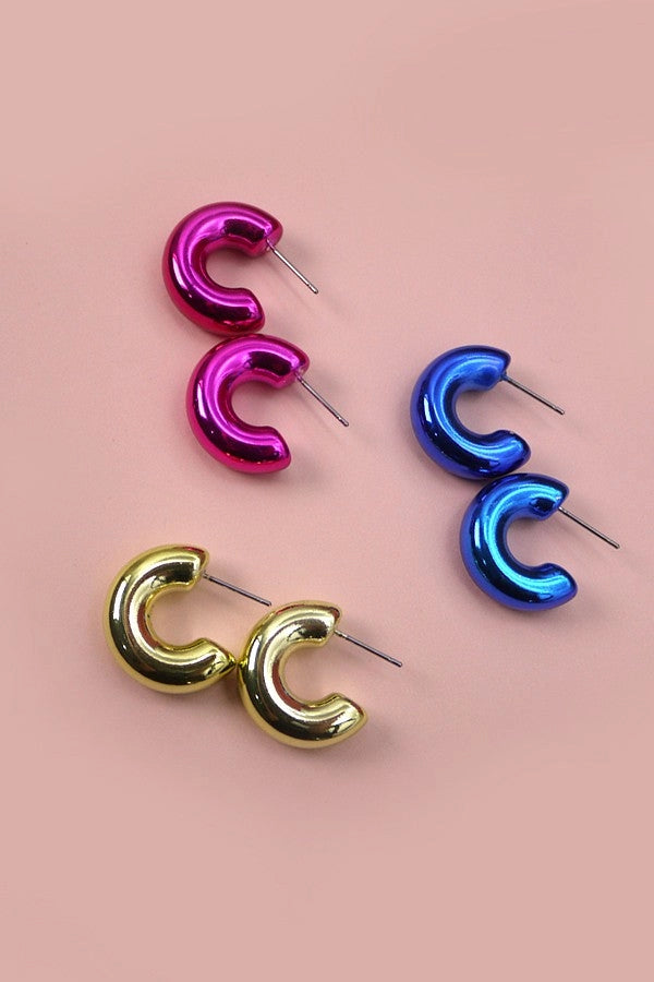 Festive Metallic Mini Hoops