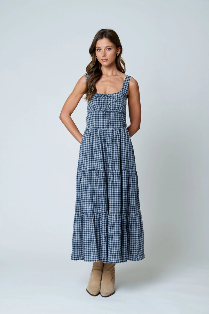 Plaid Pattern Tiered Dress