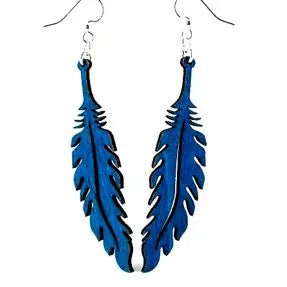 Feather - Lasercut Wooden Earrings