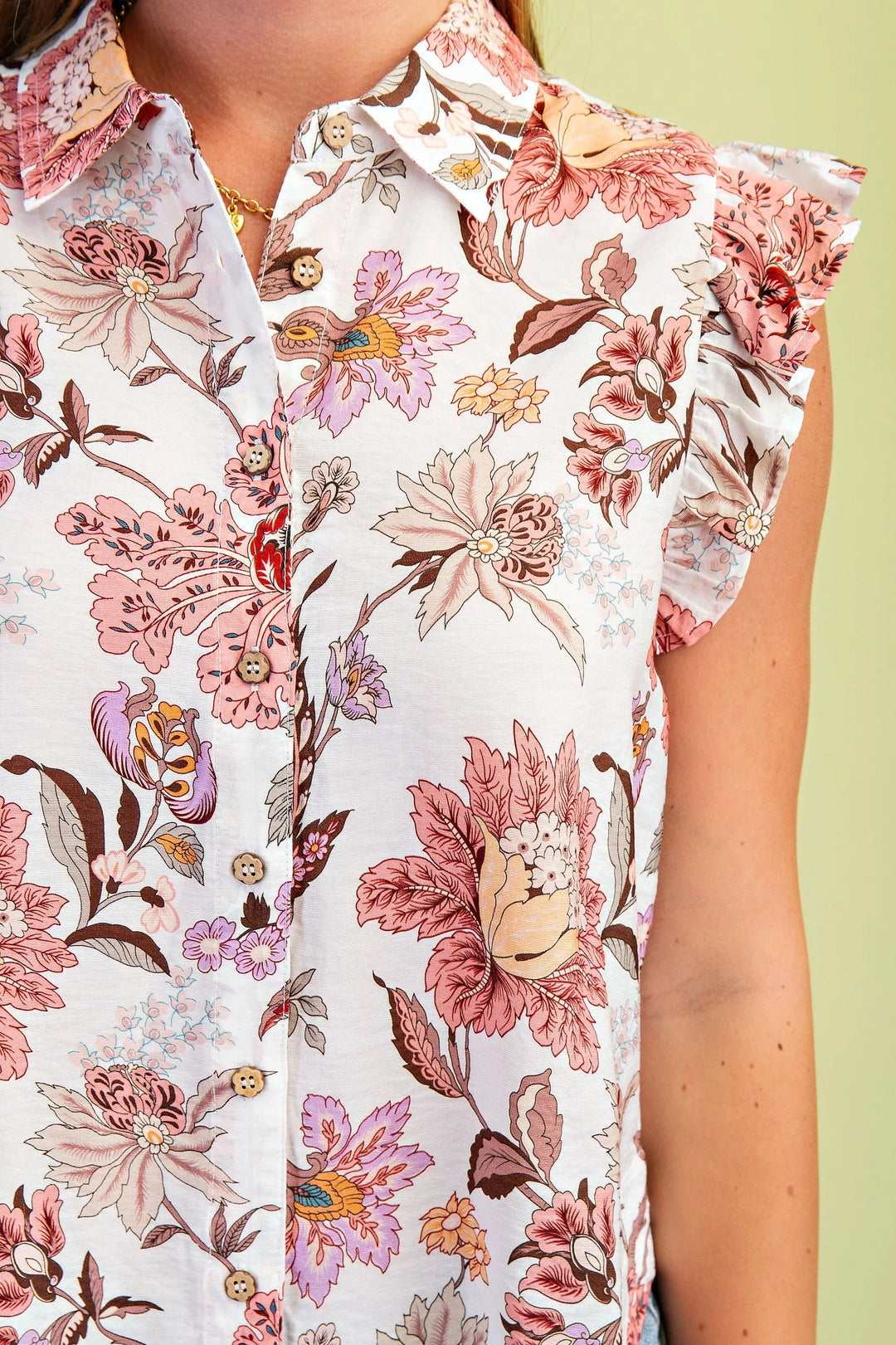 Ruffle Sleeve Floral Top