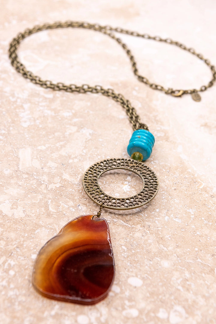 Agate Slice Boho Necklace