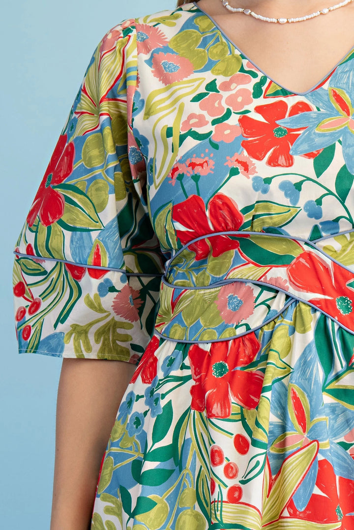 Infinity Waist Floral Mini Dress