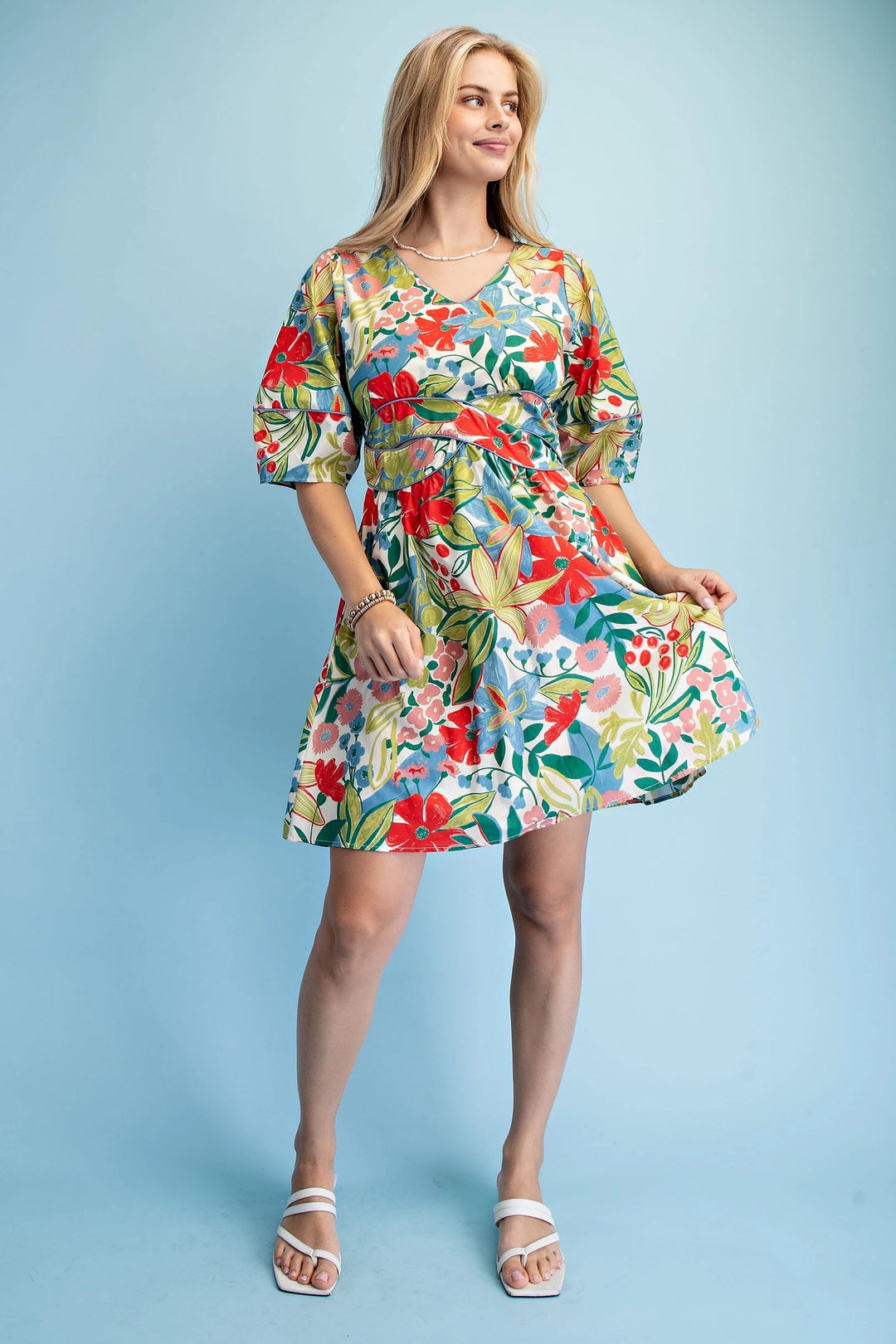 Infinity Waist Floral Mini Dress