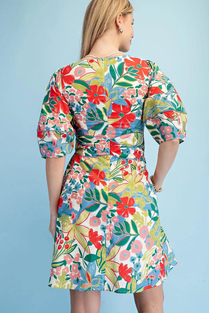 Infinity Waist Floral Mini Dress