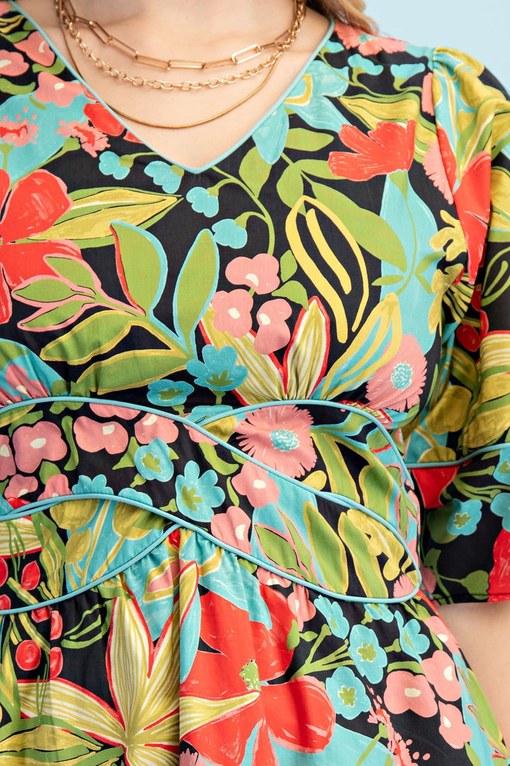 Infinity Waist Floral Mini Dress