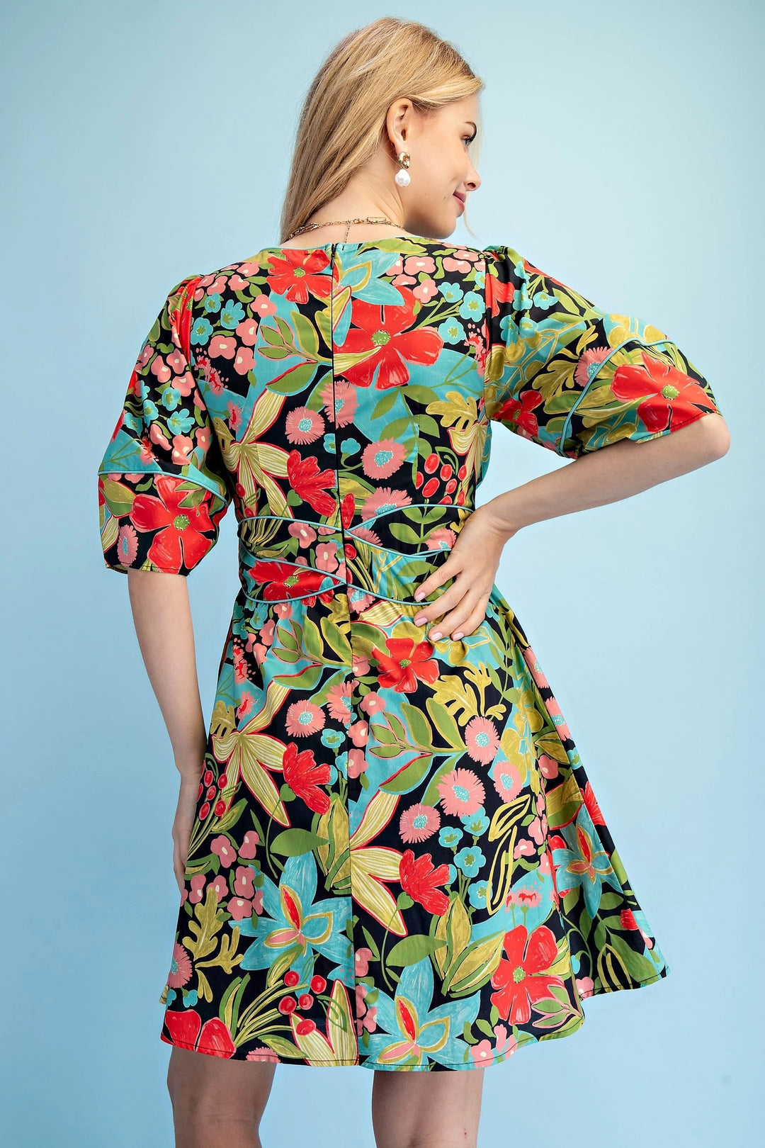 Infinity Waist Floral Mini Dress