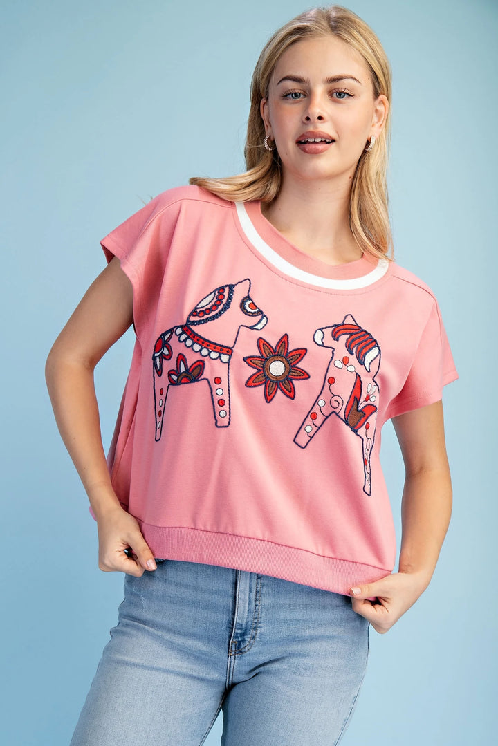 Horse + Floral Top