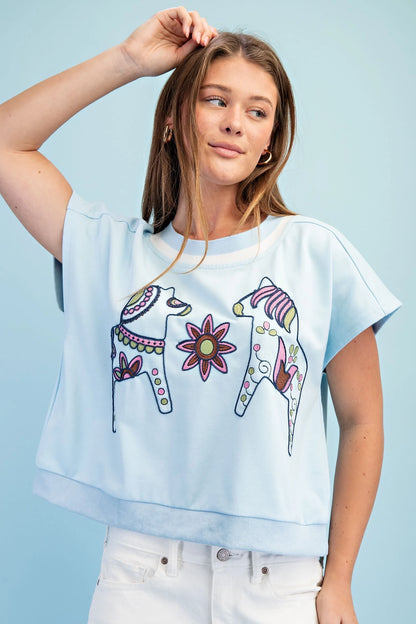 Horse + Floral Top