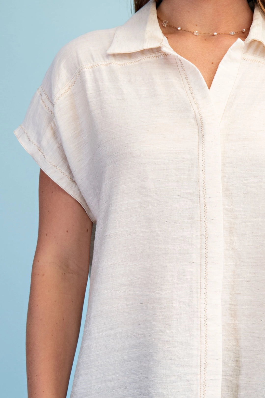Linen blend Button Down Top