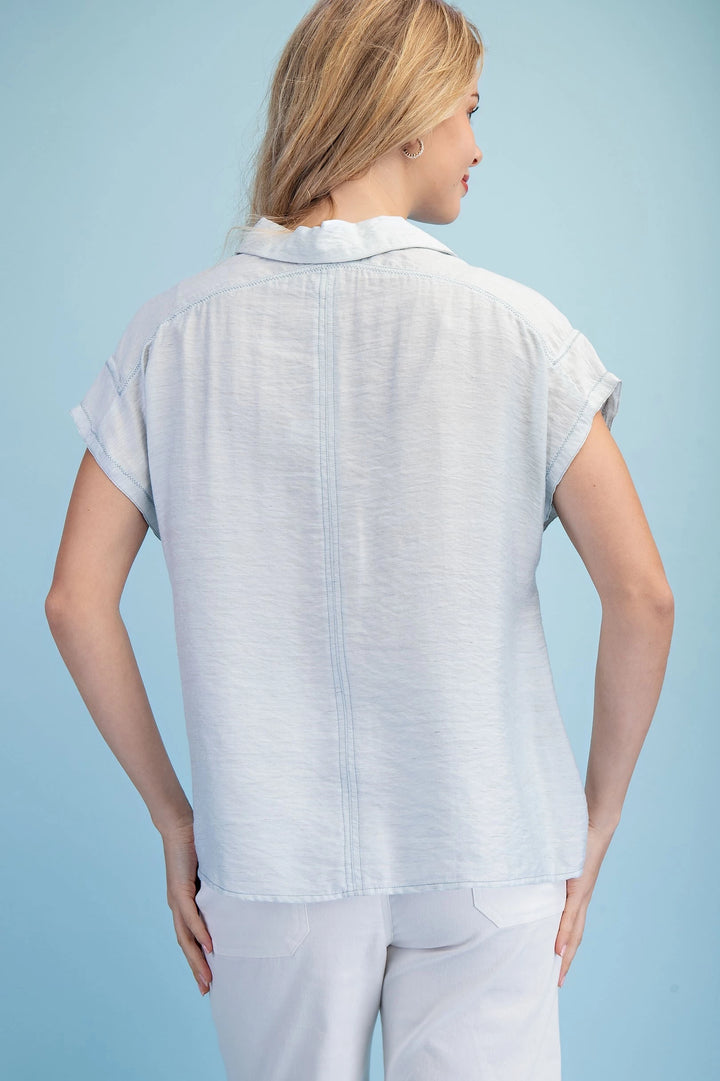 Linen blend Button Down Top