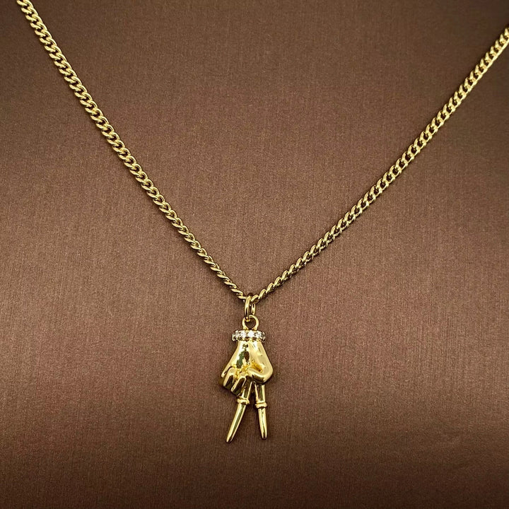 Rhinestone Gesture Charm Necklace