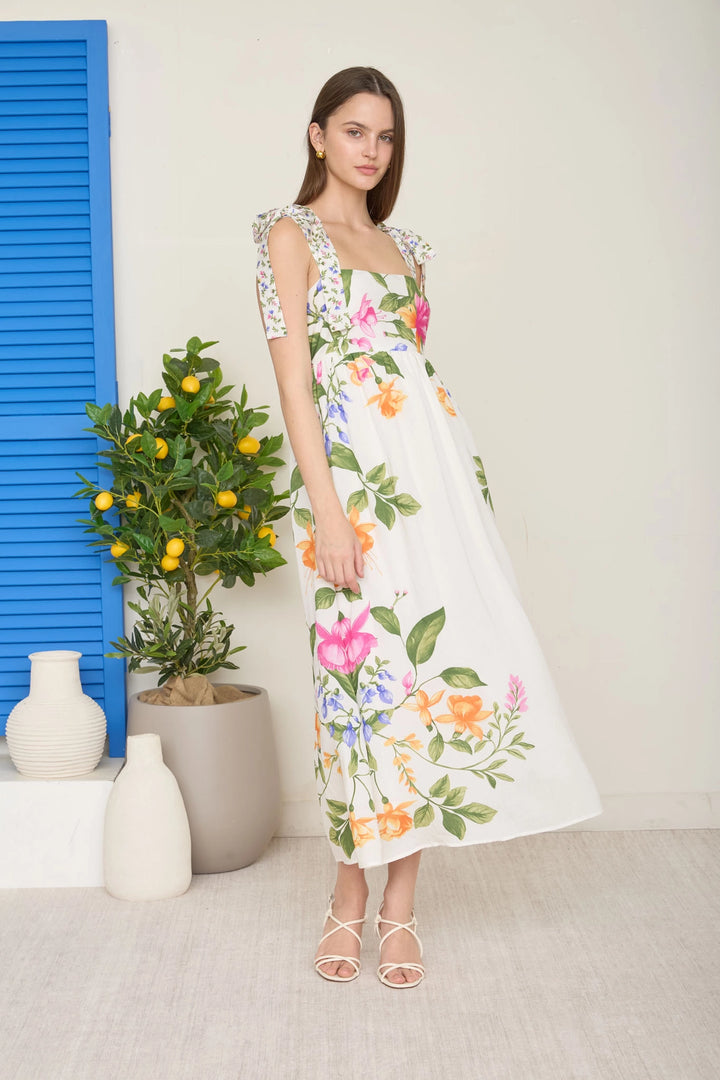 Floral Maxi With Tie Straps