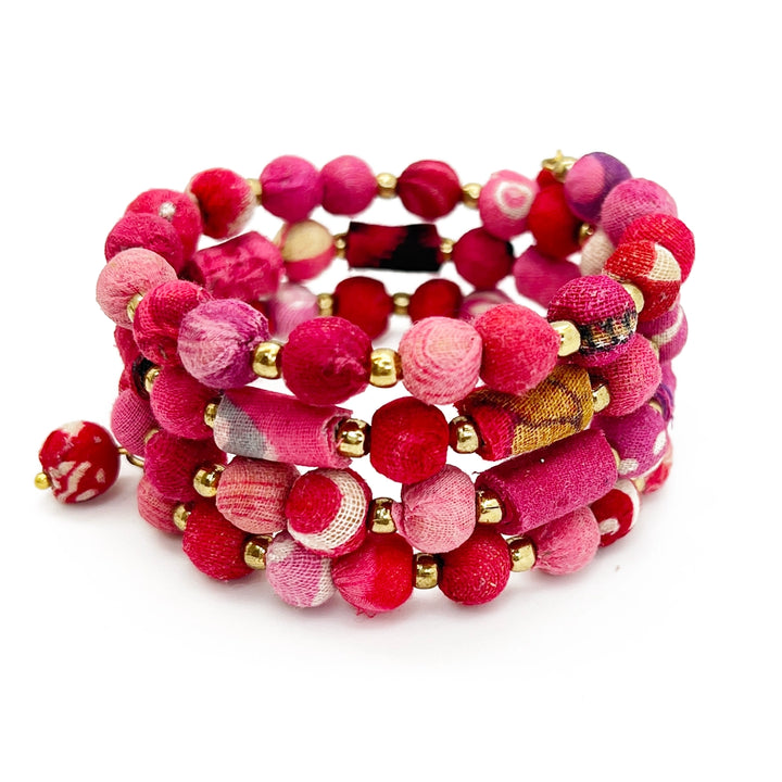 Aasha Color Coil Bracelet - Blush