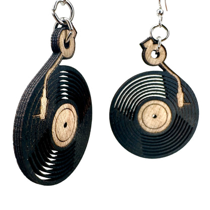 Birch Wood Record Earrings