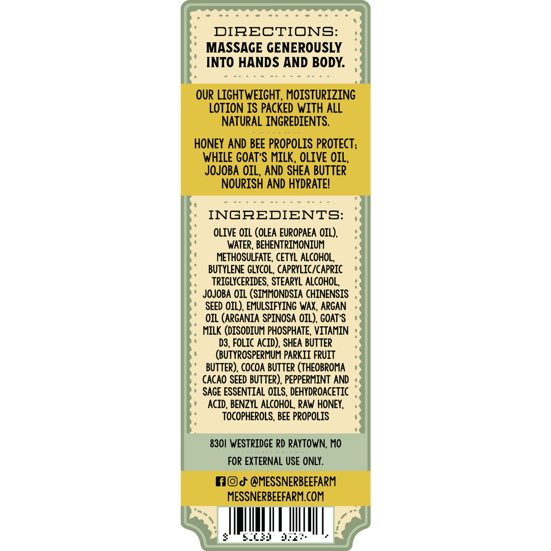 Peppermint Sage - Milk and Honey Lotion  8oz