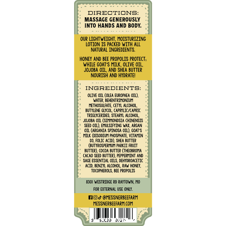 Peppermint Sage - Milk and Honey Lotion  8oz