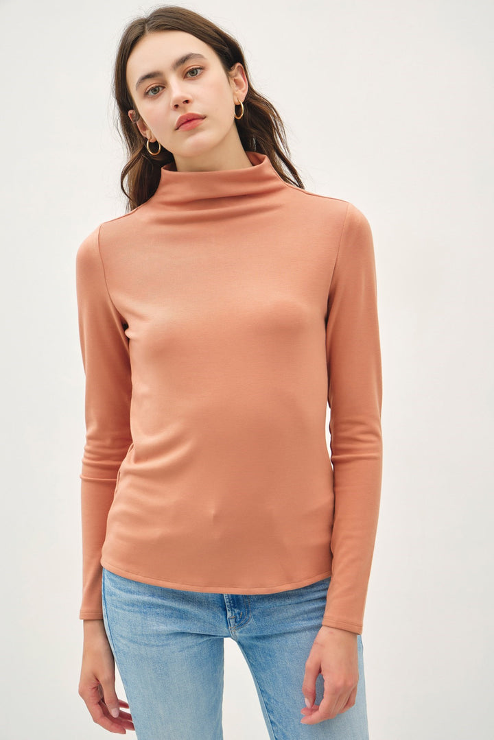 Soft Mock-Neck Longsleeve Top