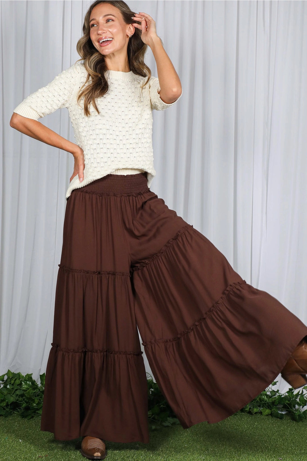 Tiered Palazzo Pants