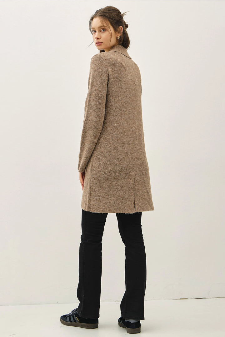 Trench Style Knit Cardigan