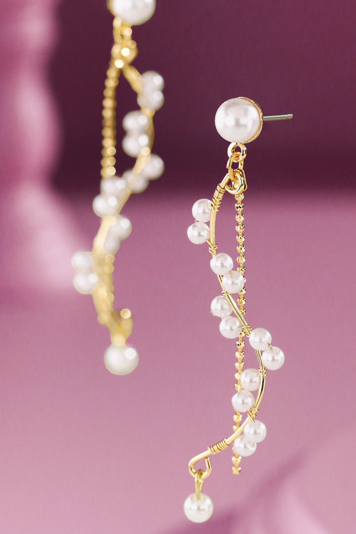 Spiral Pearl Drop Earrings