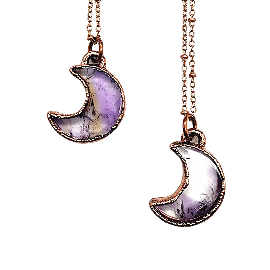 Petite Amethyst Crescent Moon Necklace