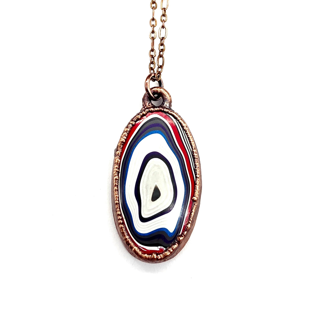 Detroit Agate - Fordite Oval Necklace