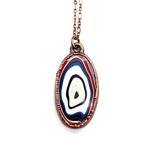Detroit Agate - Fordite Oval Necklace