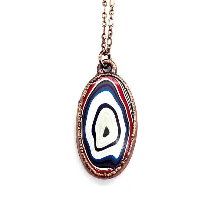 Detroit Agate - Fordite Oval Necklace