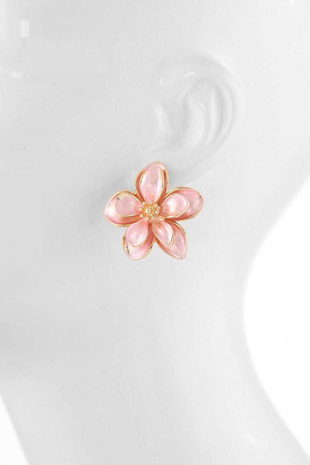 Textured Enamel Flower Studs