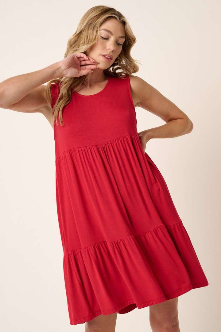 Bamboo Tiered Mini Dress