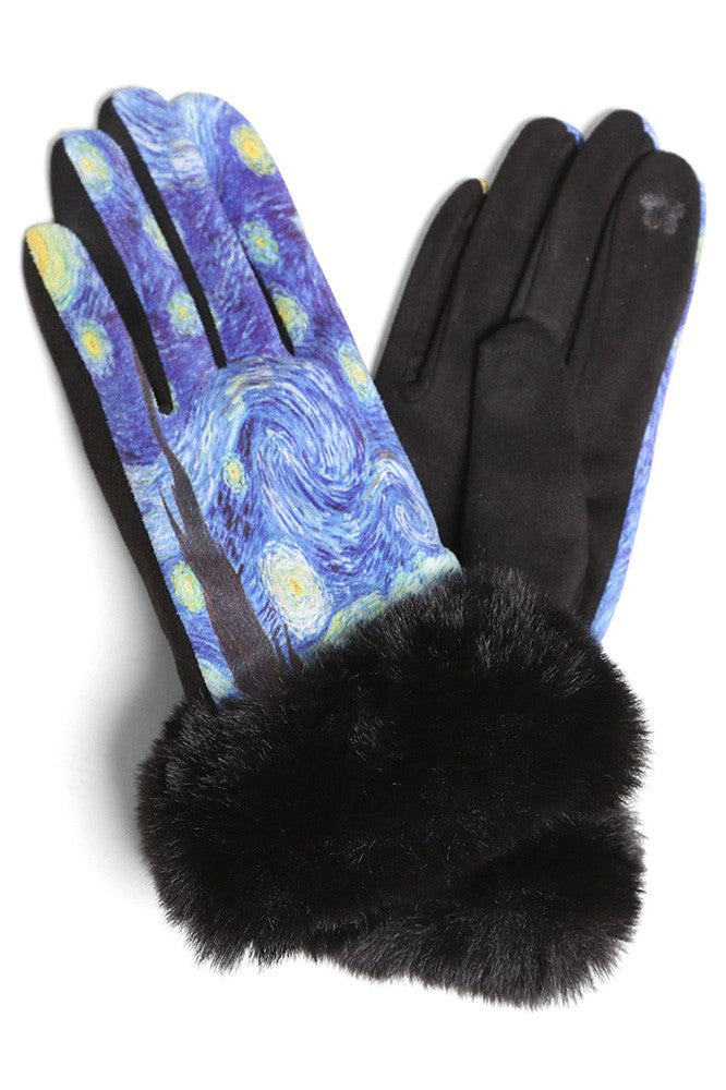 Faux Fur Painting Gloves