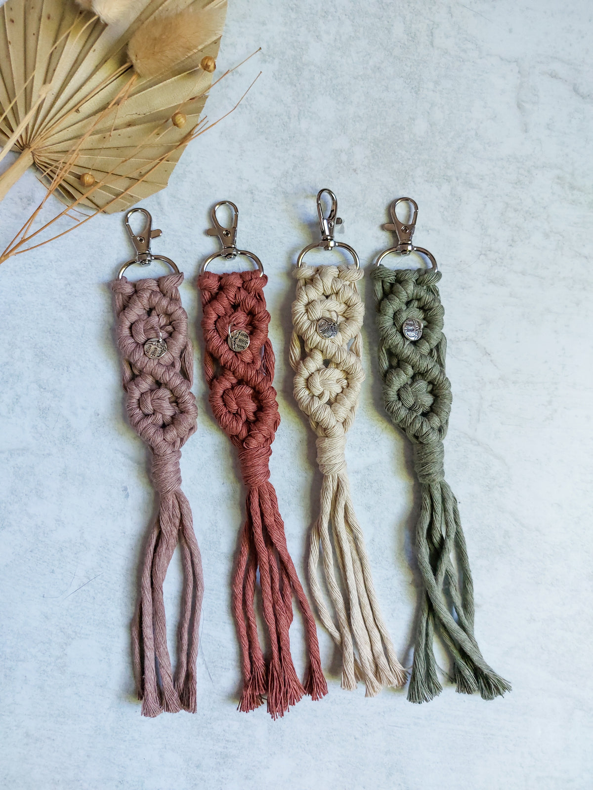 Diamond Macramé Keychain With Mountain Charm