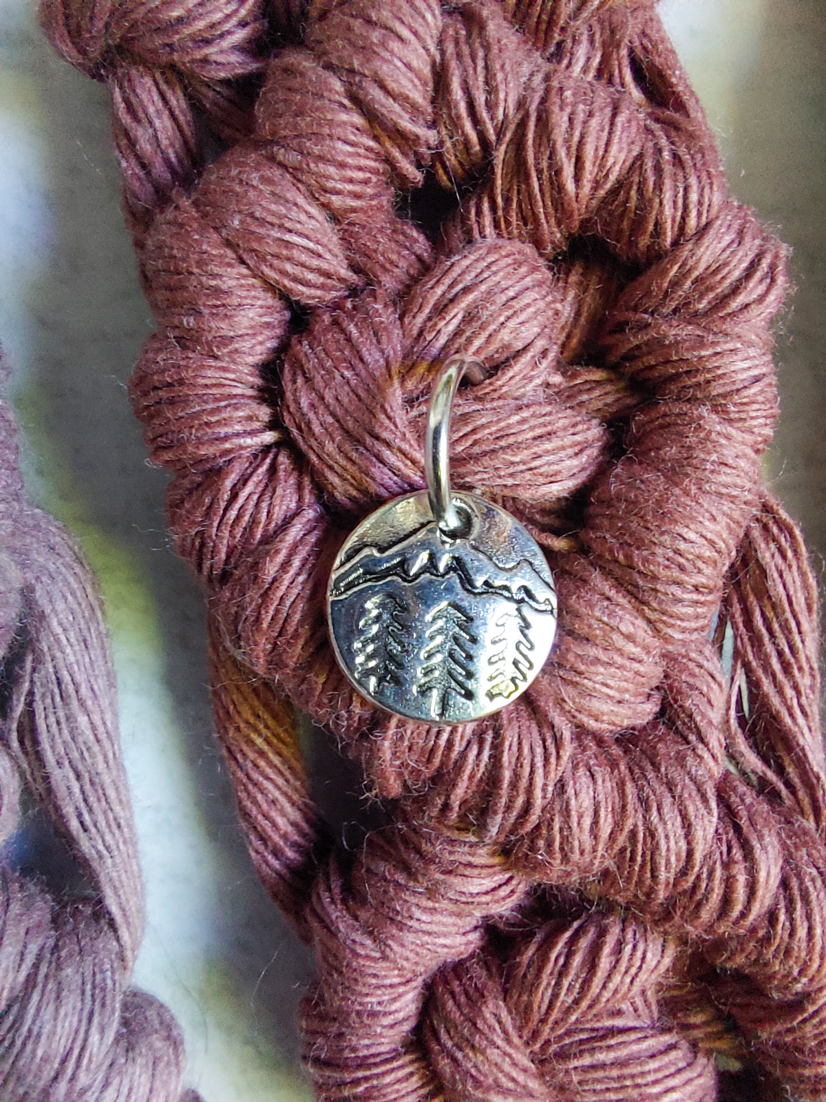 Diamond Macramé Keychain With Mountain Charm