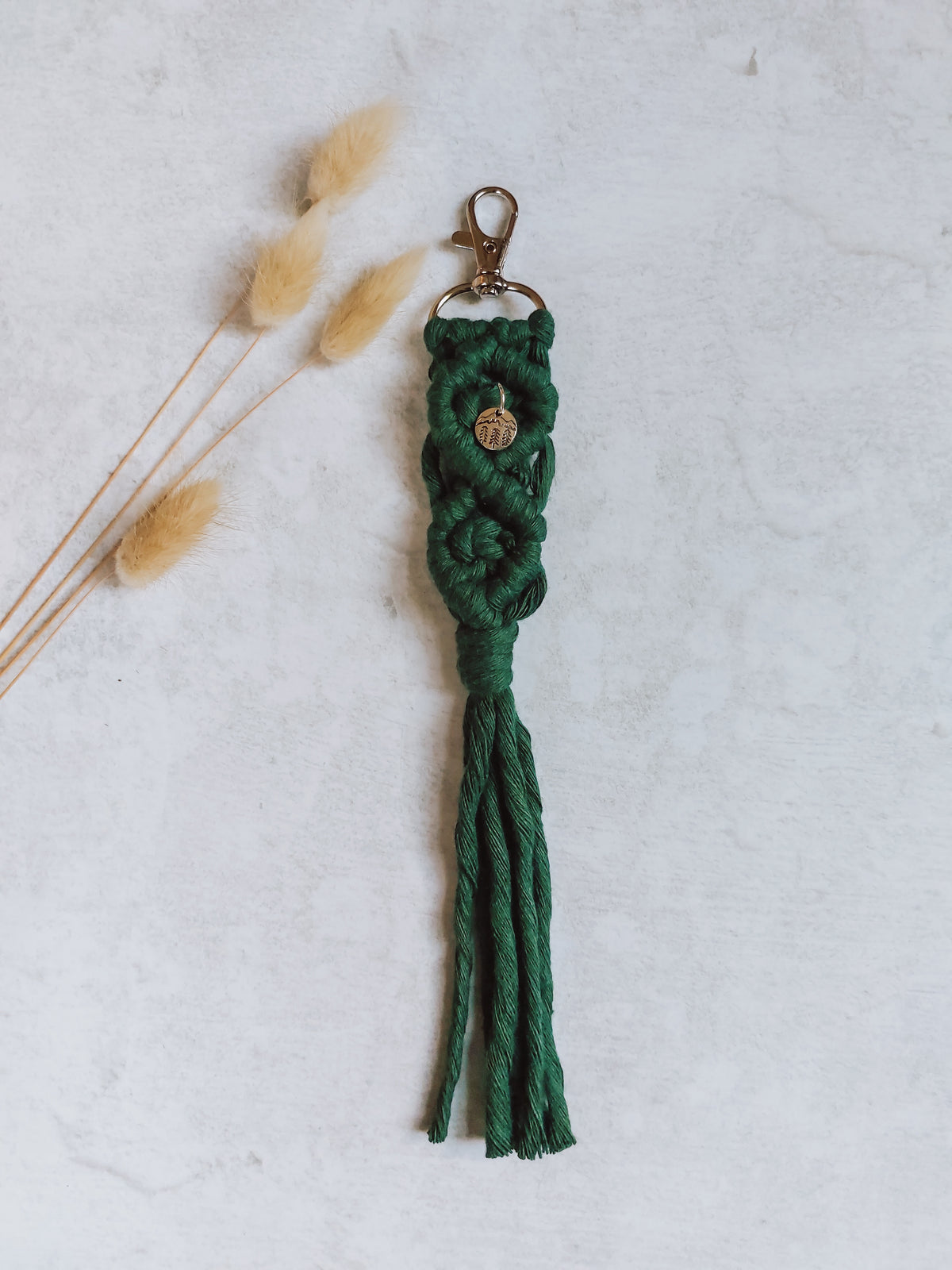 Diamond Macramé Keychain With Mountain Charm