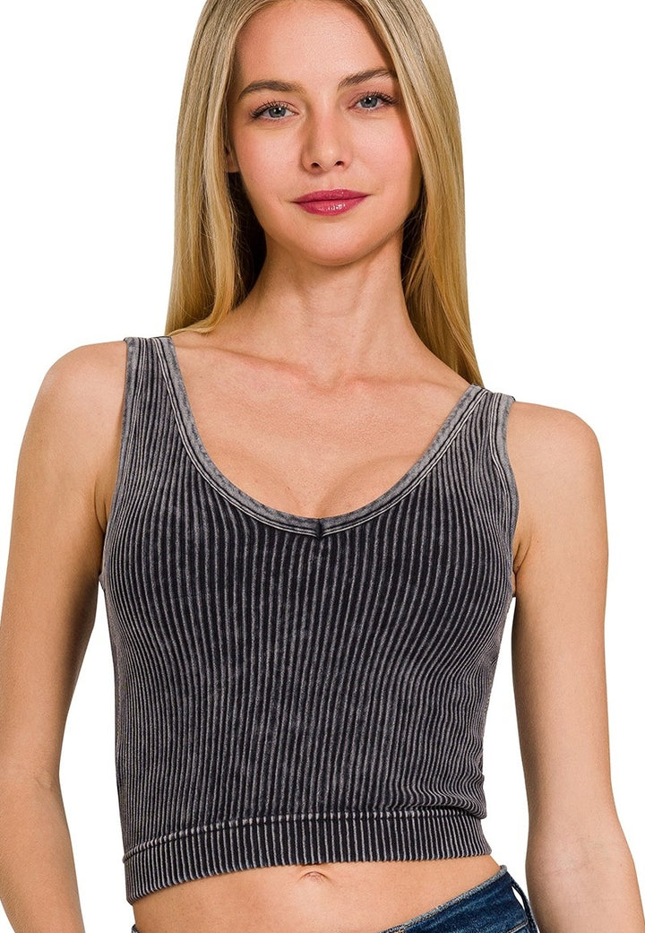 Cropped Tank Top - With Bra Pads