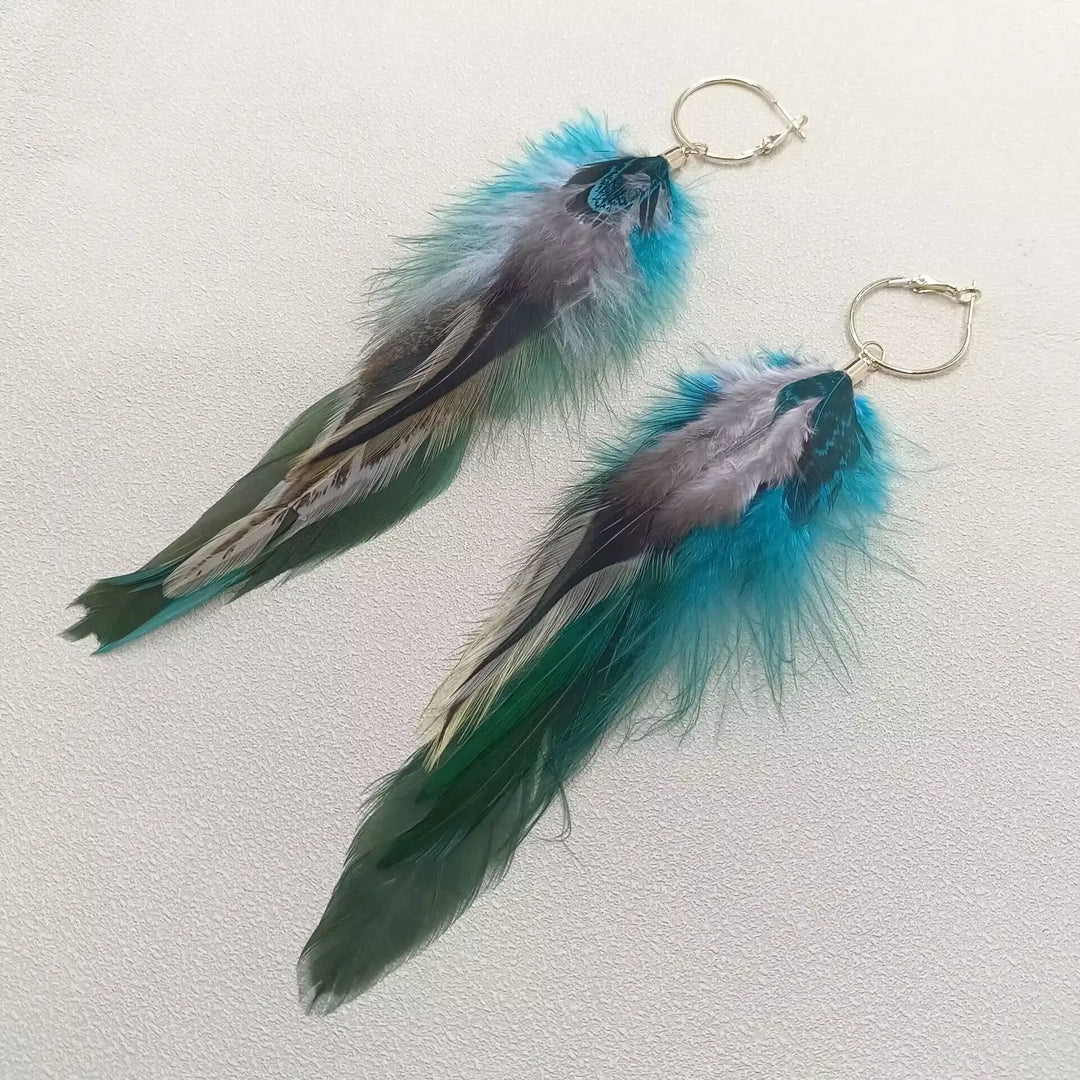 Feather Hoop Earrings